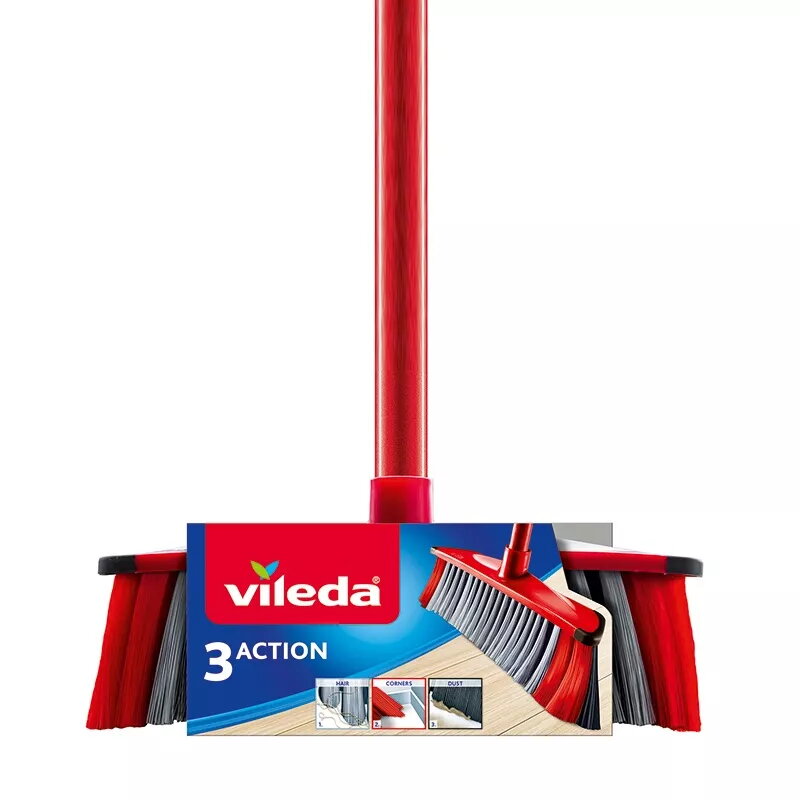 VILEDA šluota patalpoms kietais šereliais, technopolimeras, 1300 mm rankena, 280×60 mm galvutė