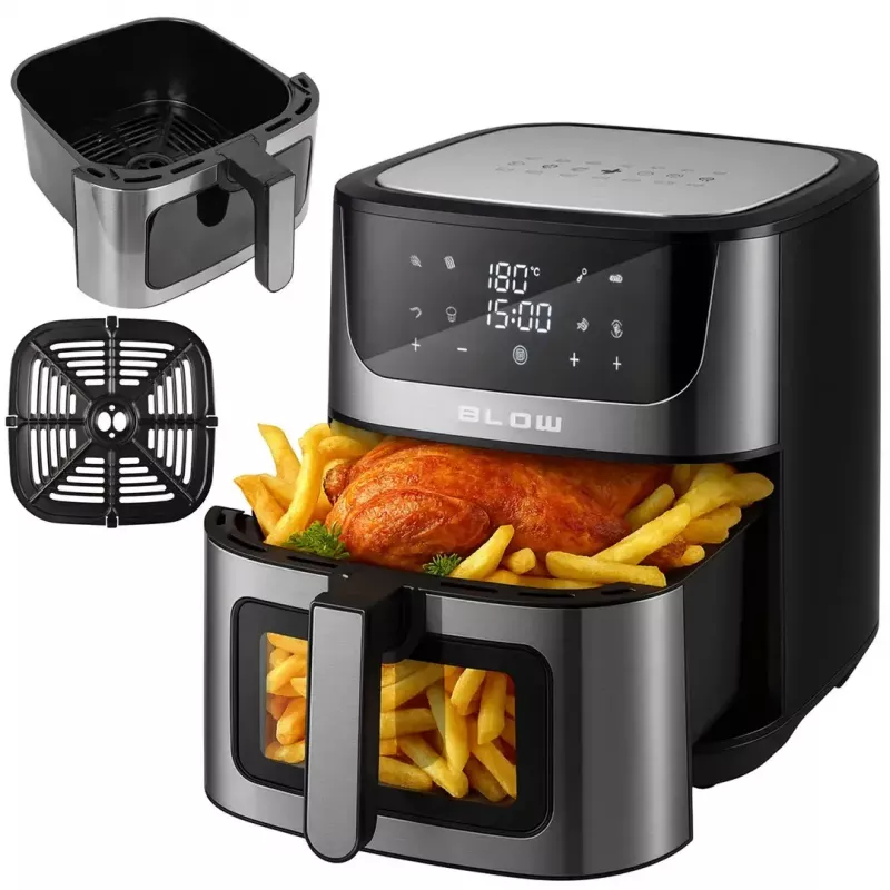 Karšto oro gruzdintuvė BLOW AIR FRYER 2500W 8L — 8 programos, maks. 200°C, LCD jutiklinis ekranas, 1,7 kg talpa