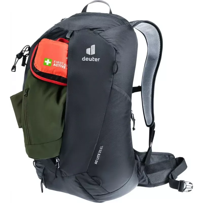 Kuprinė DEUTER AC Lite 25 EL juoda — ventiliuojama dieninė kuprinė, 25 L talpa