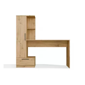 Stalo ir knygų spintos rinkinys top e shop COSMO Oak Artisan — Darbo paviršius 115×50 cm, Plotis 1430 mm, Aukštis 1400 mm, Gylis 500 mm, 1 stalčius