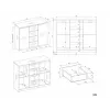 Komoda su 2 durelėmis ir 4 stalčiais TOP E SHOP M-MP-K-MAL-2D4S/120-KASZ, smėlio spalva, 120×40×97 cm, medžio drožlių plokštė