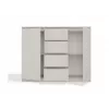 Komoda su 2 durelėmis ir 4 stalčiais TOP E SHOP M-MP-K-MAL-2D4S/120-KASZ, smėlio spalva, 120×40×97 cm, medžio drožlių plokštė