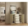 Komoda su 2 durelėmis ir 4 stalčiais TOP E SHOP M-MP-K-MAL-2D4S/120-KASZ, smėlio spalva, 120×40×97 cm, medžio drožlių plokštė