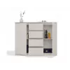 Komoda su 2 durelėmis ir 4 stalčiais TOP E SHOP M-MP-K-MAL-2D4S/120-KASZ, smėlio spalva, 120×40×97 cm, medžio drožlių plokštė