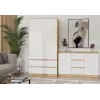 Komoda top e shop ARTISAN 2-durų 3-stalčių, 1200×400×750 mm, balta, medžio drožlių plokštė