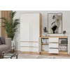 Komoda top e shop ARTISAN 2-durų 3-stalčių, 1200×400×750 mm, balta, medžio drožlių plokštė
