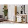 Komoda top e shop ARTISAN 2-durų 3-stalčių, 1200×400×750 mm, balta, medžio drožlių plokštė
