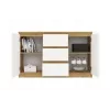Komoda top e shop ARTISAN 2-durų 3-stalčių, 1200×400×750 mm, balta, medžio drožlių plokštė
