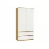 Spinta top e shop MALWA SS-90, 900×500×1800 mm, amatinio ąžuolo rėmas, baltos varstomos durys, 2 stalčiai, medžio drožlių plokštė
