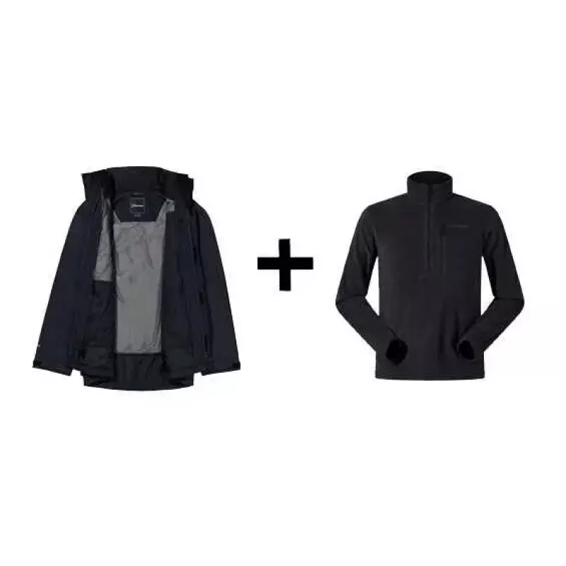 Striukė Berghaus Hillwalker IA Shell dydis M juoda + megztinis Berghaus Prism PT HZ dydis M juodas