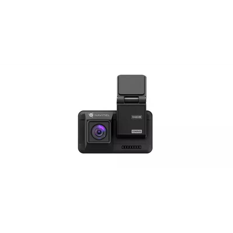 Vaizdo registratorius Navitel R480 2K, dviejų kamerų, Quad HD 2560×1440, 160° platus, 2 colių IPS, MicroSD iki 256 GB, įkraunama baterija, juodas