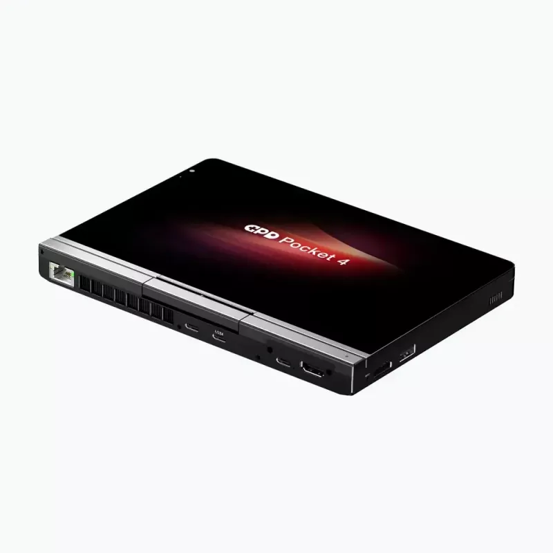 GPD Pocket 4 nešiojamasis kompiuteris — AMD Ryzen 7 8840U, 8 colių WQXGA 2560×1600 144Hz jutiklinis, 16GB DDR5, 1TB NVMe, Radeon 780M, Windows 11, LAN, FPR, Graphite
