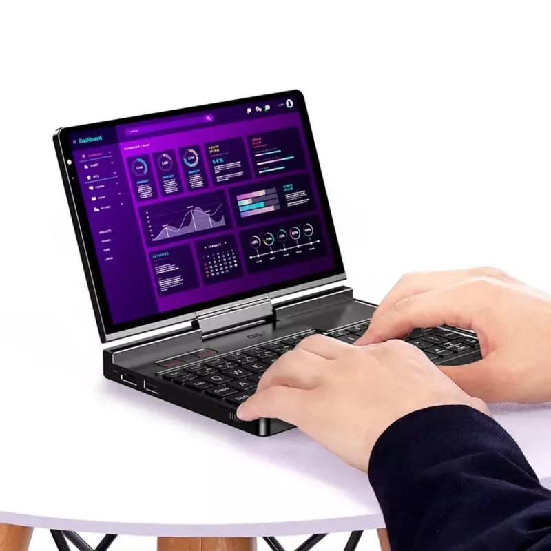 GPD Pocket 4 nešiojamasis kompiuteris — AMD Ryzen 7 8840U, 8 colių WQXGA 2560×1600 144Hz jutiklinis, 16GB DDR5, 1TB NVMe, Radeon 780M, Windows 11, LAN, FPR, Graphite