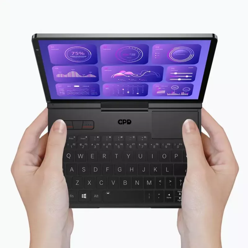 GPD Pocket 4 nešiojamasis kompiuteris — AMD Ryzen 7 8840U, 8 colių WQXGA 2560×1600 144Hz jutiklinis, 16GB DDR5, 1TB NVMe, Radeon 780M, Windows 11, LAN, FPR, Graphite