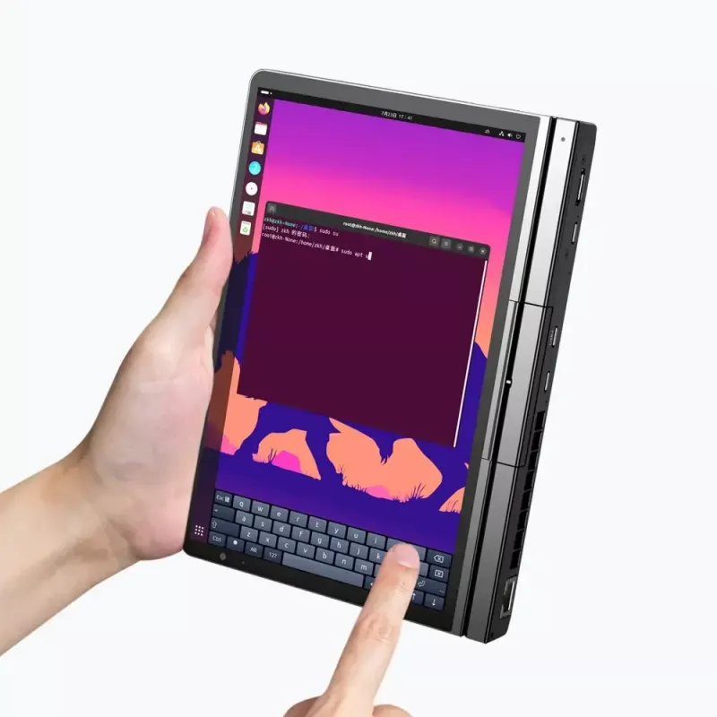 GPD Pocket 4 nešiojamasis kompiuteris — AMD Ryzen 7 8840U, 8 colių WQXGA 2560×1600 144Hz jutiklinis, 16GB DDR5, 1TB NVMe, Radeon 780M, Windows 11, LAN, FPR, Graphite