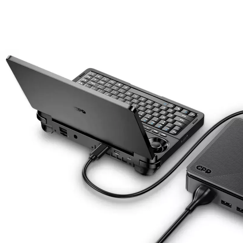 Nešiojamasis kompiuteris GPD WinMini HX370 — 7 colių FHD 120Hz jutiklinis ekranas, AMD Ryzen AI 9 HX370, 32GB DDR5, 2TB NVMe, Radeon 890M, Win 11, juodas
