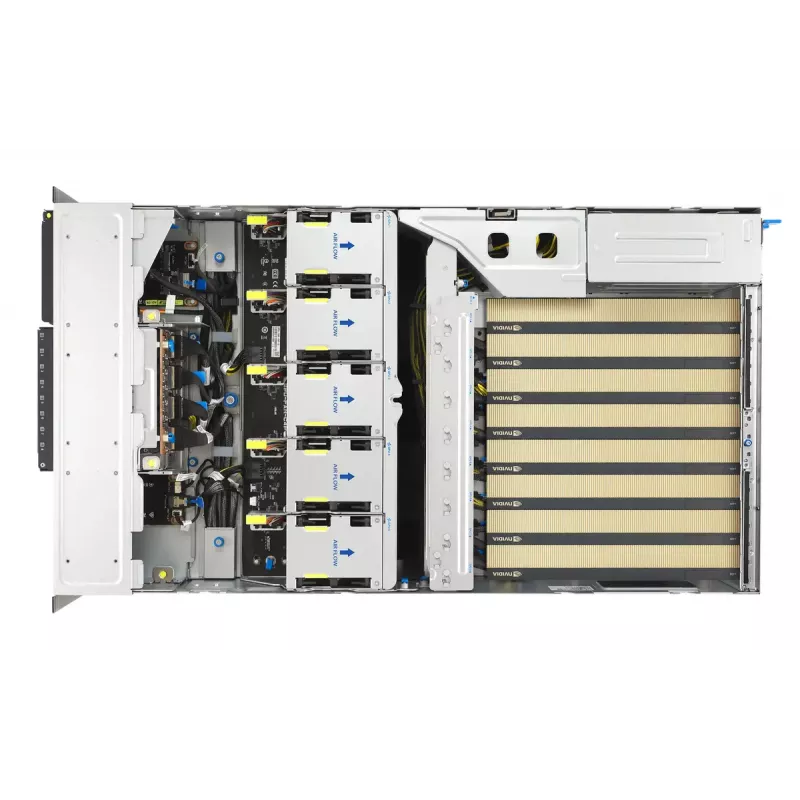 Stovo serveris ASUS ESC8000A-E13P (4U) — LGA 6096, AMD EPYC, iki 3 TB DDR5, 24 DIMM, 3200 W PSU, 10 GbE