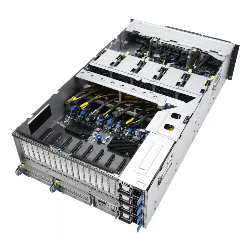 Stovo serveris ASUS ESC8000A-E13P (4U) — LGA 6096, AMD EPYC, iki 3 TB DDR5, 24 DIMM, 3200 W PSU, 10 GbE