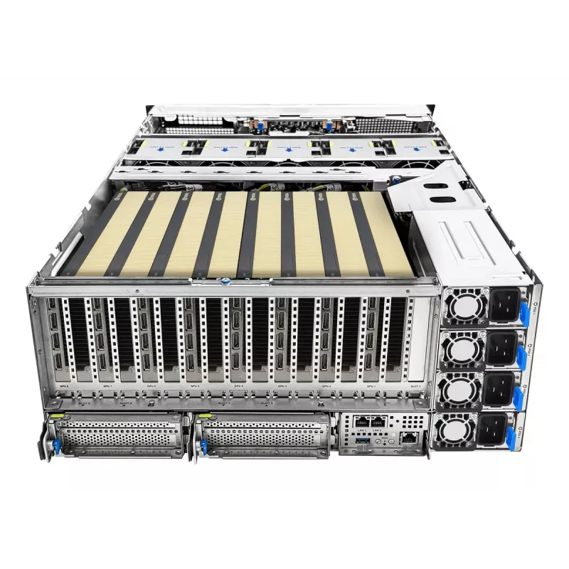 Stovo serveris ASUS ESC8000A-E13P (4U) — LGA 6096, AMD EPYC, iki 3 TB DDR5, 24 DIMM, 3200 W PSU, 10 GbE