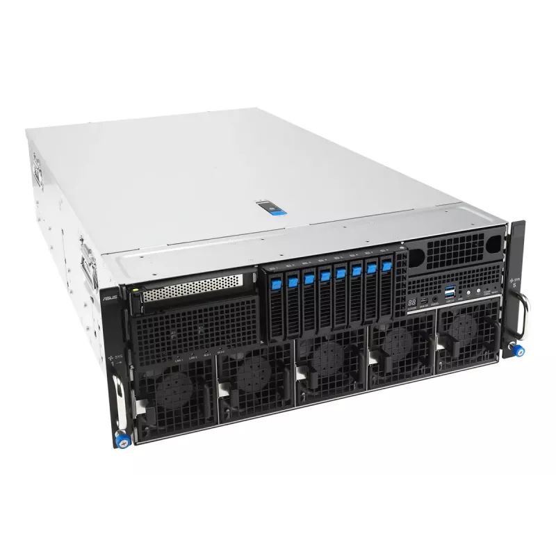 Stovo serveris ASUS ESC8000A-E13P (4U) — LGA 6096, AMD EPYC, iki 3 TB DDR5, 24 DIMM, 3200 W PSU, 10 GbE