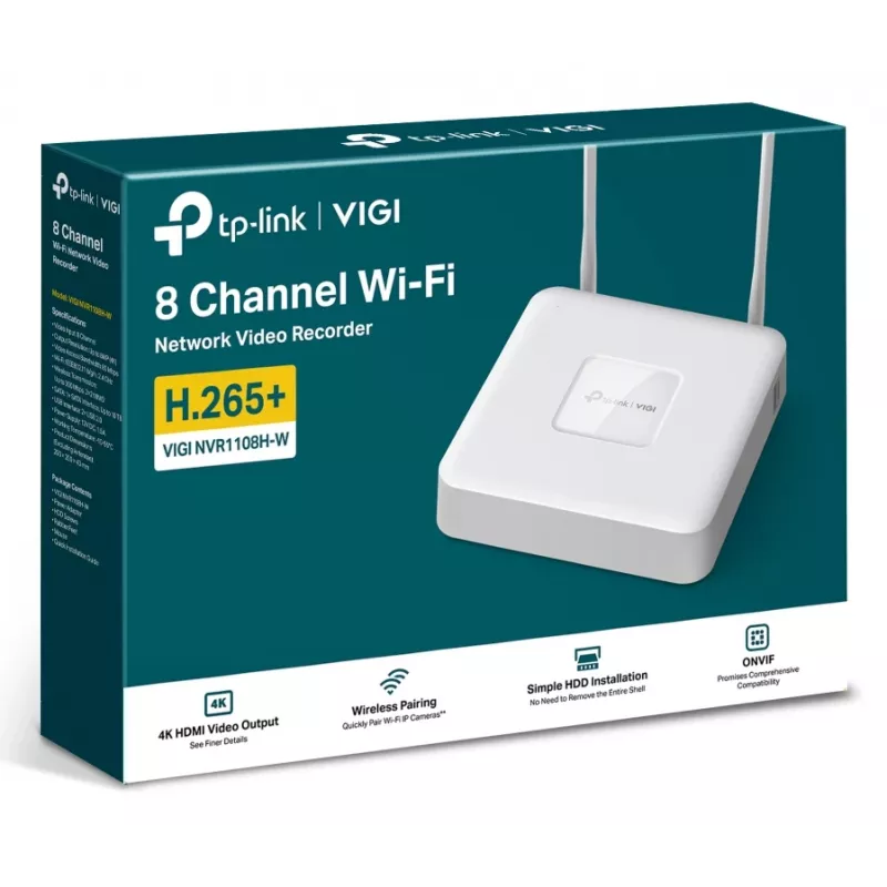 TP-Link VIGI NVR1108H-W tinklinis vaizdo įrašymo įrenginys 8 kanalų 4K