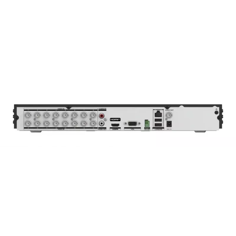 Skaitmeninis vaizdo registratorius Hikvision IDS-7216HUHI-M2/XT — 16 kanalų DVR, 4K (3840×2160), H.264/H.265, SATA HDD iki 12 TB, Gigabitas Ethernet, 12 V DC