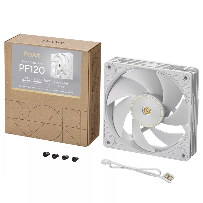 ASUS ProArt PF120 Ventiliatorius PWM Baltas Kompiuterio korpusas 12 cm 1 vnt.