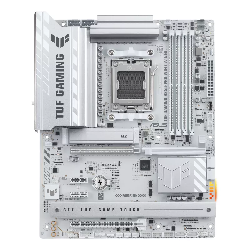 Pagrindinė plokštė ASUS TUF GAMING B850‑PRO WIFI7 W NEO — AMD B850, Socket AM5, ATX, DDR5, Wi‑Fi 7, 2.5GbE