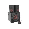 Garsiakalbių rinkinys GENESIS Helium 610BT 2.1, 60 W RMS, Bluetooth, laidinis, raudona/juoda, kompaktiškas žemų dažnių garsiakalbis