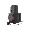 Garsiakalbių rinkinys GENESIS Helium 610BT 2.1, 60 W RMS, Bluetooth, laidinis, raudona/juoda, kompaktiškas žemų dažnių garsiakalbis
