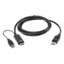 ATEN True 4K 1,8 m HDMI į DisplayPort kabelis, 1,8 m, HDMI + USB, DisplayPort, kištukas, kištukas, tiesus