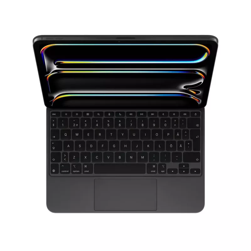 Apple Magic klaviatūra QWERTY švedų juoda belaidė su jutikliniu kilimėliu