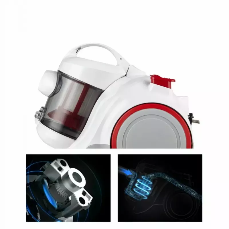 Bemaišis dulkių siurblys Midea C5 MC01PLWH 700 W, 1,5 l dulkių talpykla, baltas