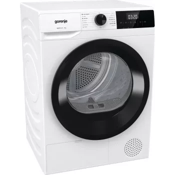 Gorenje Torktumlare DHNE82 BK040, atskirai stovintis, priekinio įkrovimo, šilumos siurblys, baltas, mygtukai, sukamoji rankenėlė, dešinė