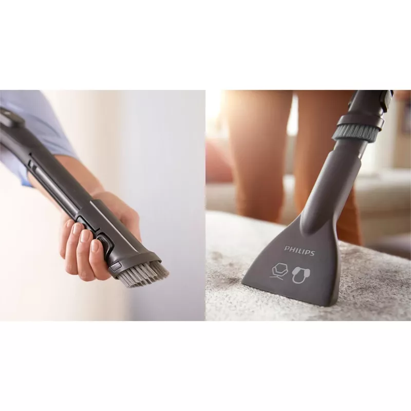 Cilindrinis dulkių siurblys Philips 5000 series XD5123/10 — 900 W, 4 L dulkių maišelis, HEPA ir mikro filtras, kietoms grindims ir kilimams