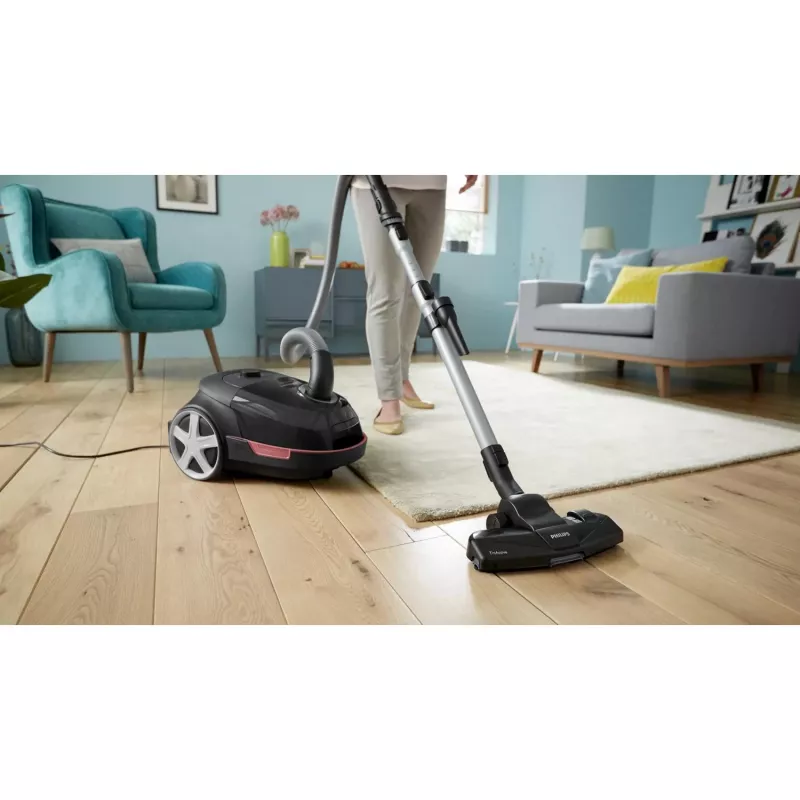 Cilindrinis dulkių siurblys Philips 5000 series XD5123/10 — 900 W, 4 L dulkių maišelis, HEPA ir mikro filtras, kietoms grindims ir kilimams