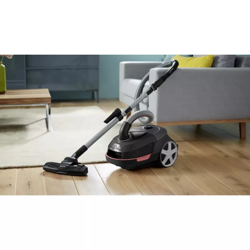 Cilindrinis dulkių siurblys Philips 5000 series XD5123/10 — 900 W, 4 L dulkių maišelis, HEPA ir mikro filtras, kietoms grindims ir kilimams