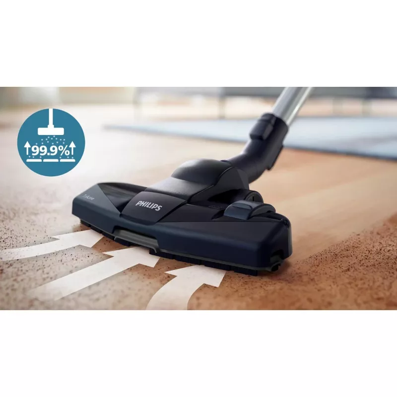 Cilindrinis dulkių siurblys Philips 5000 series XD5123/10 — 900 W, 4 L dulkių maišelis, HEPA ir mikro filtras, kietoms grindims ir kilimams