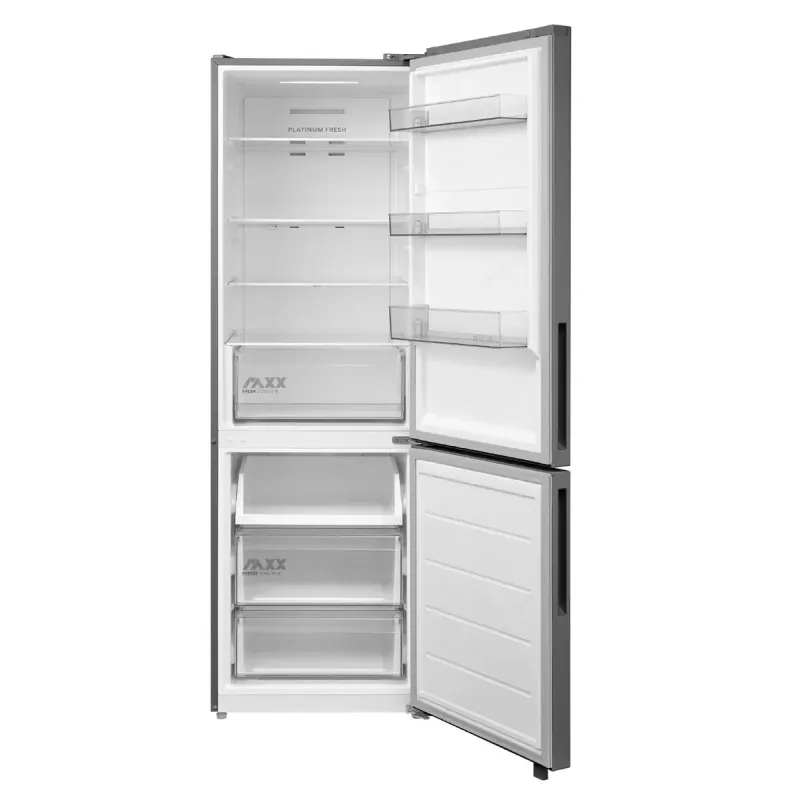 Laisvai stovintis kombinuotas šaldytuvas Midea MDRB548MME46, 401 l — No Frost, 271 l šaldytuvas / 130 l šaldiklis, 186 cm, 35 dB, energijos klasė E, pilka