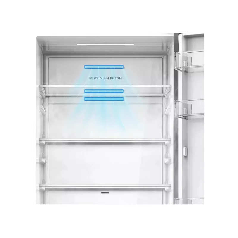 Laisvai stovintis kombinuotas šaldytuvas Midea MDRB548MME46, 401 l — No Frost, 271 l šaldytuvas / 130 l šaldiklis, 186 cm, 35 dB, energijos klasė E, pilka