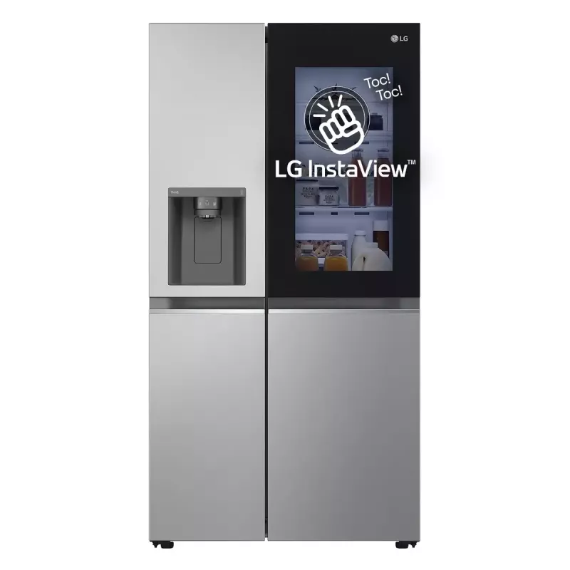 Šaldytuvas Side-by-side LG GSGV81PYLL, 635 L bendra talpa, šaldytuvas 416 L, šaldiklis 219 L, metalinė sidabrinė