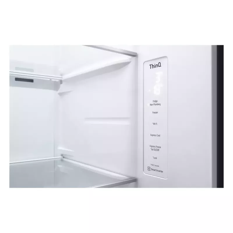 Šaldytuvas Side-by-side LG GSGV81PYLL, 635 L bendra talpa, šaldytuvas 416 L, šaldiklis 219 L, metalinė sidabrinė
