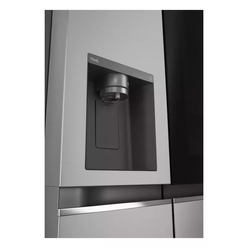 Šaldytuvas Side-by-side LG GSGV81PYLL, 635 L bendra talpa, šaldytuvas 416 L, šaldiklis 219 L, metalinė sidabrinė