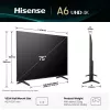 Hisense 75A6Q televizorius 190,5 cm (75 colių) 4K Ultra HD išmanusis televizorius Wi-Fi juodas