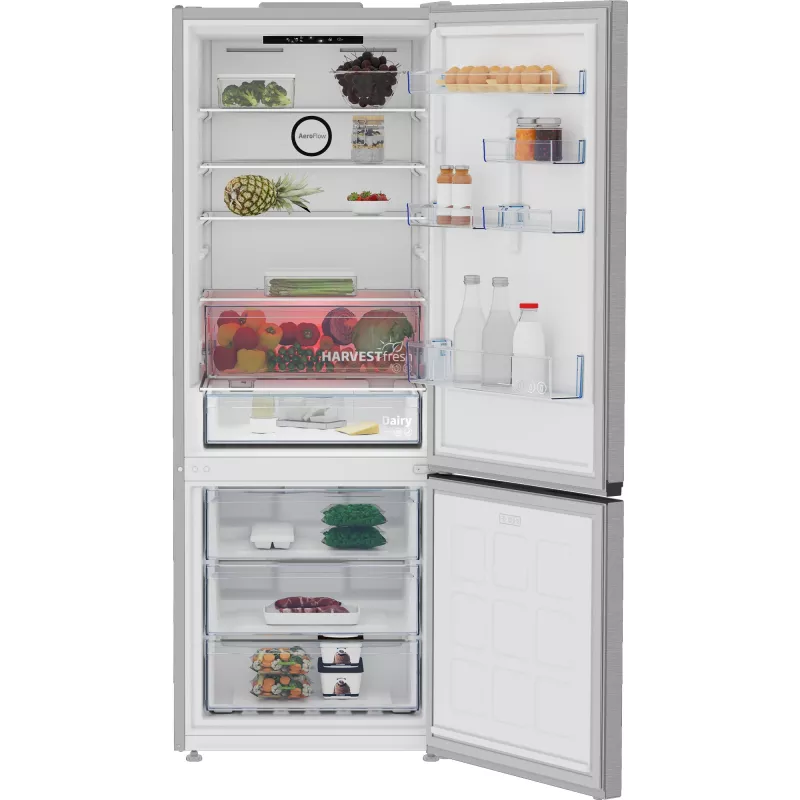 Beko B3RCNE564HXB šaldytuvas-šaldiklis laisvai pastatomas 490 l sidabrinis