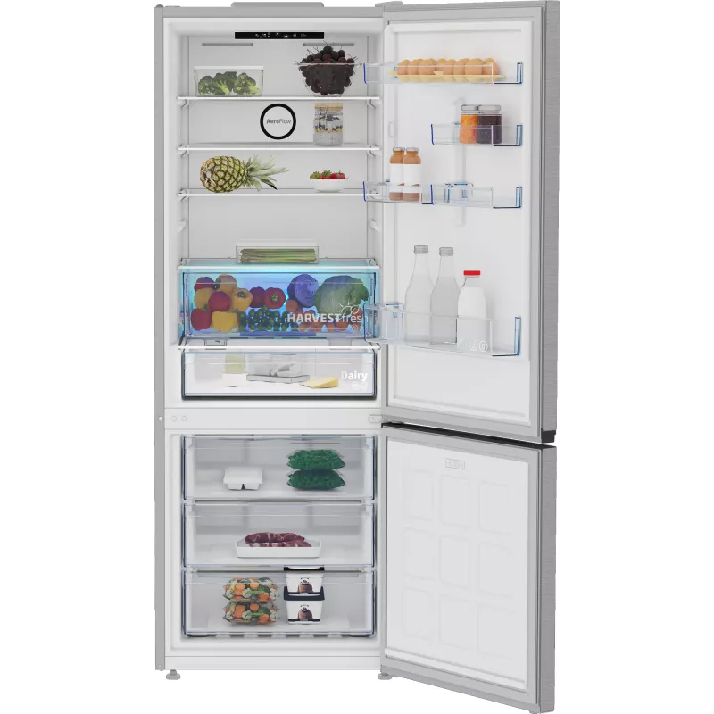 Beko B3RCNE564HXB šaldytuvas-šaldiklis laisvai pastatomas 490 l sidabrinis