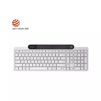 Belaidė Bluetooth klaviatūra Lenovo 800 — JAV anglų kalbos išdėstymas, savaime įsikraunanti, balta