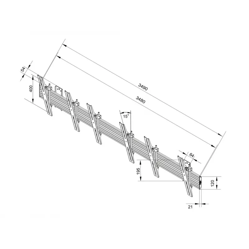 Sieninis laikiklis Multibrackets M Wallmount Pro MBW3U Tilt Juoda