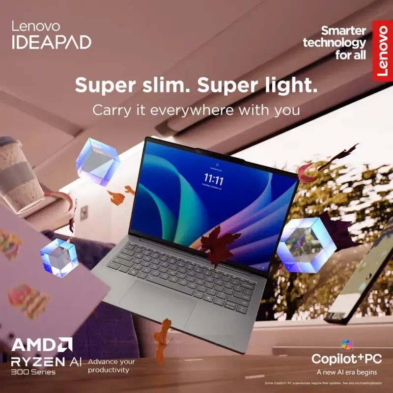 Nešiojamas kompiuteris Lenovo IdeaPad plonas 5 — Ryzen 7 7735HS, 14 colių WUXGA IPS 300 nitų, 16 GB RAM, 1 TB SSD, AMD Radeon 680M, microSD skaitytuvas, Windows 11 Home