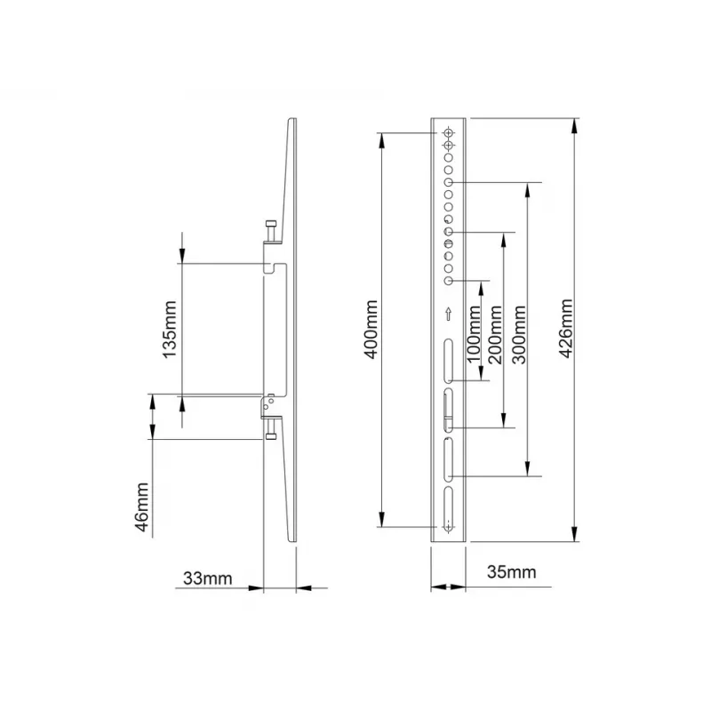 Plokščio ekrano tvirtinimo svirtis Multibrackets M Pro Series Fixed Arms 400mm